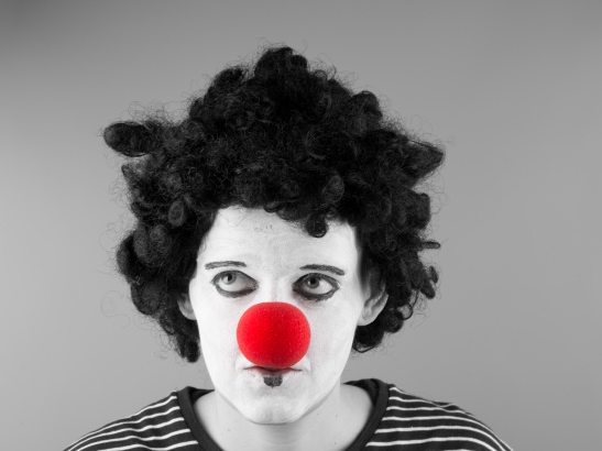 Mime with red nose